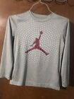 Jordan Shirt Youth Medium Boys Gray Long Sleeve Logo Stars Air Jumpman