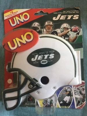 NFL New York Jets UNO Card Game With Helmet Holder 2006 Sababa Toys RARE NIP - Image 1 of 4
