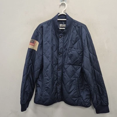 Ralph Lauren Jeans USA Flag Bomber Lightweight Quilted Navy Coat Jacket Size XL - Image 1 of 4