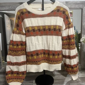 Suéter tejido con cable color otoño mediano de Habit Edmond OK - Imagen 1 de 10