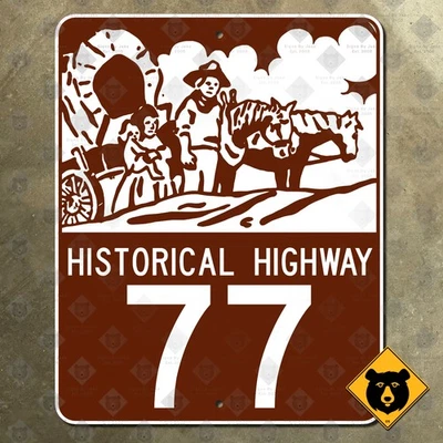 South Dakota Historical Highway US 77 marcador de ruta señal de tráfico pioneros 1982 9x12 Foto 1 de 2