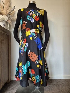GORMAN x ATELIER Bingo Sz 10 Womans Dress 100% Silk Abstract Garden Plant - Picture 1 of 15