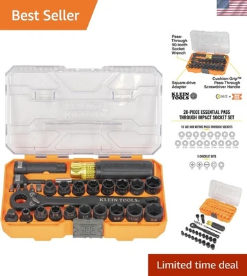 Durable 28-Piece KNECT Socket Set with 90-Tooth Pass-Through Ratchet & Adapters - Image 1 of 4