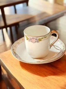 Demiatesse, Japanese Noritake Cup and Saucer, Hand Painted Very Tiny And Dainty - Picture 1 of 15
