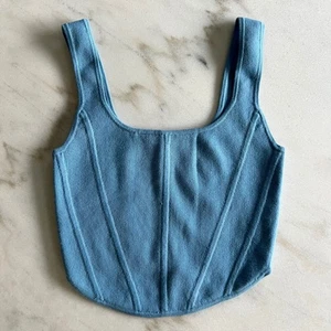 Camiseta sin mangas corsé tejido libre Wilfred sin mangas azul ajustado estilo bustier - Imagen 1 de 7