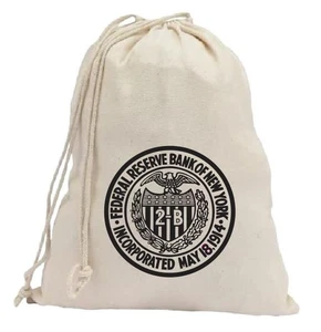 Bolso de Lona Coleccionista de Monedas Estilo Vintage Reserva Federal New York Bank Bag CB09 - Imagen 1 de 1