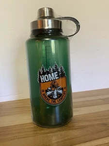 NIP Ozark Trail Green 32oz Water Bottle "HOME IS WHERE THE CAMPFIRE IS" ScrewLid - Picture 1 of 8