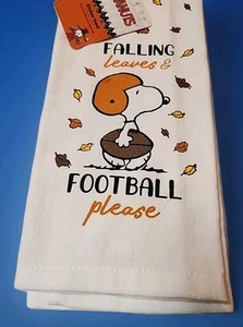 Peanuts Snoopy Kitchen Towel Falling Leaves & Football Please 1 Piece 16 x 26 - Picture 1 of 3