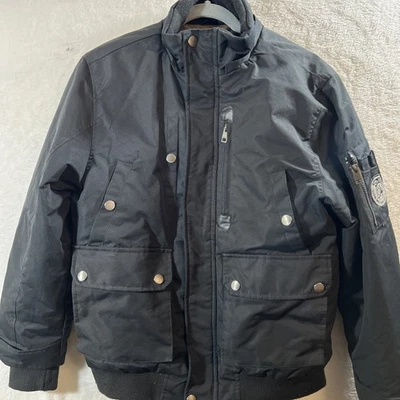 Chaqueta forrada de vellón negra Diesel para niños peso pesado cálida talla 14/16 falta capucha Foto 1 de 4