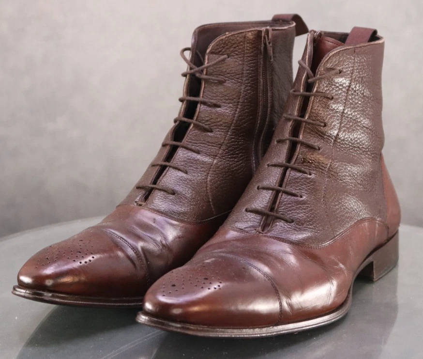 Botines Mezlan Para Hombre Brogue Puntera Talla 12 M Cuero Marrón Foto 1 de 4