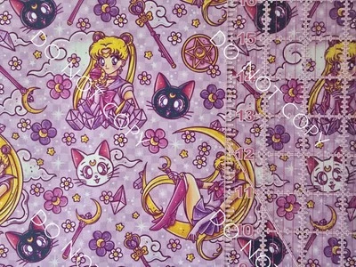 Custom 100% Cotton Woven Fabric Anime Sailor Moon Crystals by the 1/4 Yard 9x56 - Image 1 of 2