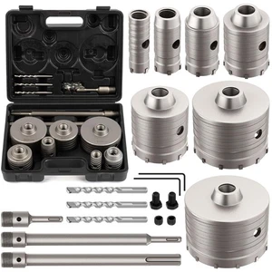 20Pcs Concrete Hole Saw Kit Wall Hole Opener 30-110mm SDS Plus or SDS Max Shank - Afbeelding 1 van 14