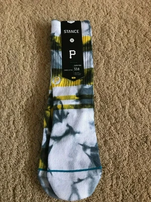 Stance MLB Baseball Socks Pittsburg Pirates Black White Camo Size Small - Image 1 of 4