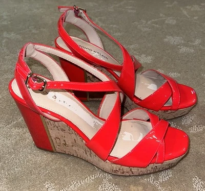 Antonio Melanie Sydniee Red Patent Leather Wedge Sandal, 7.5 - Image 1 of 4