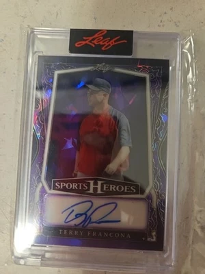 2025 Leaf Metal Sports Heroes Purple Crystals /15 Terry Francona #BA-TF1 Auto — 第 1/2 张图片
