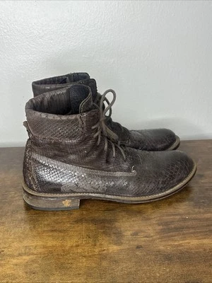 Men's Mark Nason Boots Dragon Snake Skin Brown Boots 10 Made In Italy - Image 1 of 4