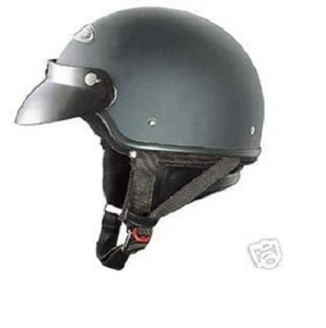 Motorcycle Half- Helmets Zeus 514 Flat Black Size Small New - Picture 1 of 1