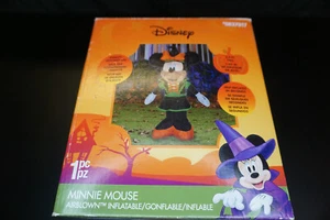 Disney Minnie Mouse 3.5ft Halloween Airblown Inflatable Witch Orange Green - Bild 1 von 5