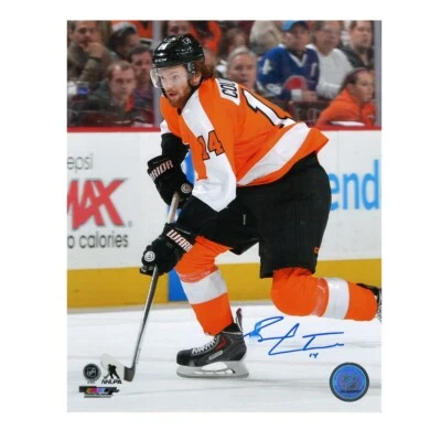 Foto firmada por SEAN COUTURIER Philadelphia Flyers 8 x 10 (manchada) - 70530 C Foto 1 de 2