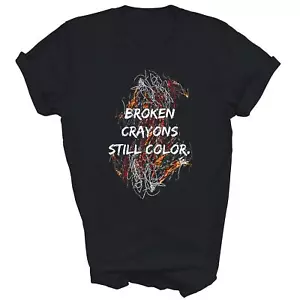 Camicia unisex a matite rotte colore ancora consapevolezza salute mentale regalo - Foto 1 di 5