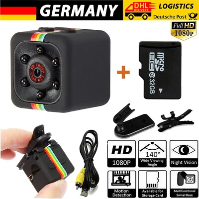Mini-Kamera 1080P Bewegungssensor Nachtsicht DV-Videorecorder mit 32G Karte - Bild 1 von 4
