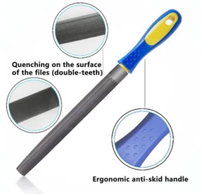 Kalim 8 Inch Half-Round Hand File with High Carbon Hardened Steel, Ergonomic Gri - Picture 1 of 6