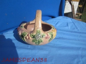 ROSEVILLE ROZANE HANDLED BASKET 6.5" TALL FLORAL - Picture 1 of 7