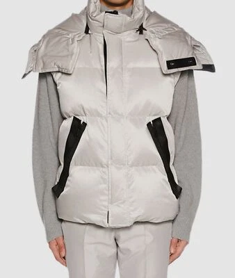$4150 TOM FORD Chaleco acolchado con capucha con cremallera frontal plateado para hombre Italia EE. UU. 40/UE 50 Foto 1 de 2