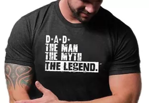 Dad The Man The Myth The Legend Herren T-Shirt Baumwolle Ehemann Vatertag Geschenk - Bild 1 von 3