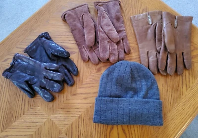 3M THINSULATE INSULATION DOUBLE LAYER KNIT BEANIE & 3 PAIRS WARM MEN'S GLOVES - image 1 of 4