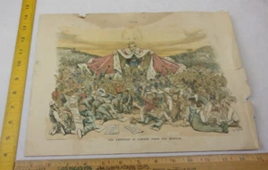 Kaiser Wilhelm vs sindicato de trabajadores CJ Taylor impresión artística revista Puck años 1890 10,5x14 - Imagen 1 de 2
