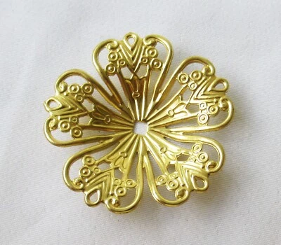 Большие филигранные колпачки из бисера 32 мм латунь рукоделие дизайн сделай сам 30 шт. - Изображение 1 из 4