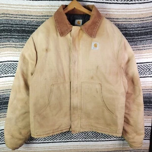 Chaqueta de Trabajo De Colección Carhartt J02 Arctic Quilt Forrada Pato Para Hombre XL Desteñida Envejecida - Imagen 1 de 8