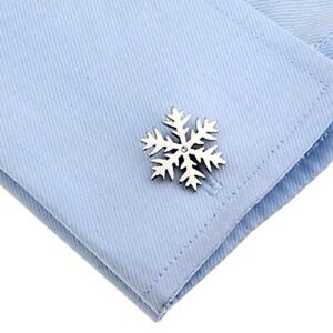 One Pair Snow Cuff Links Snow Flake Cufflinks Silver Color