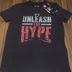 NWT Under Armour S Boys Black/Gray/Red UNLEASH THE HYPE Shirt YSM - Picture 1 of 2