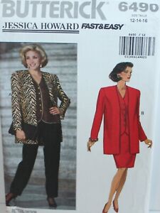 Butterick Sewing Pattern 6490 Misses Jacket Top Skirt Pants Size 12 14 16