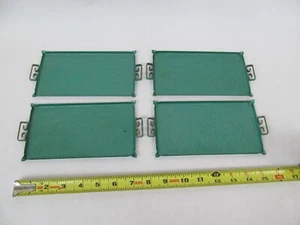 Mid Century Modern Kyes Moire Glaze Cocktail Serving Trays Vtg Teal or Green x4 - Picture 1 of 2