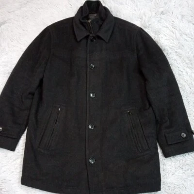 Chaqueta London Fog Para Hombres M Gris Carbón Mezcla de Lana Forrada Preppy Botón Cremallera Foto 1 de 4