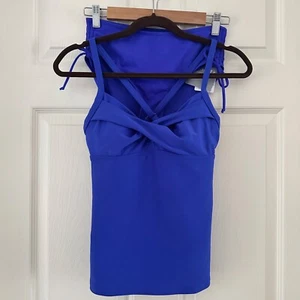 Athleta Set Twister Tankini Top 32 B/C Tall & Full Scrunch Swim Bottoms XS Blue - Picture 1 of 17