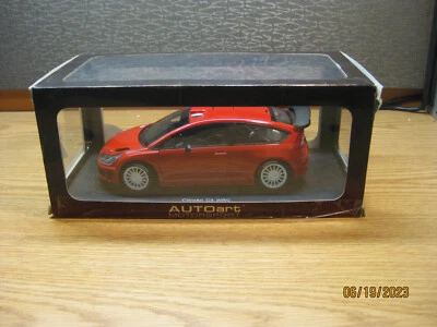 1/18 SCALE  CITROEN C4 WRC PLAIN BODY VERSION IN RED BY AUTOART #80736 - Image 1 of 4