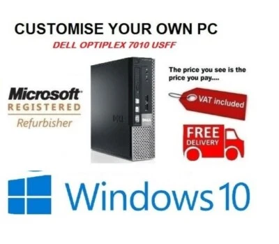 Dell OptiPlex 7010 USFF Core i3 i5 Desktop PC 16GB RAM HDD SSD Windows 10 WiFi - Image 1 of 3