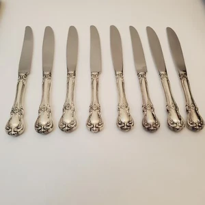Towle Old Master Sterling HH Handle Dinner 8 Knives 8 3/4" Stainless No Monogram - Picture 1 of 7