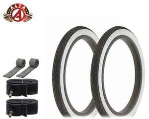 2 Alta WHITEWALL BICYCLE SMOOTH TIRES 16X 1.75 SLICK III TREAD WIRE BEAD 6PCS. - Picture 1 of 1