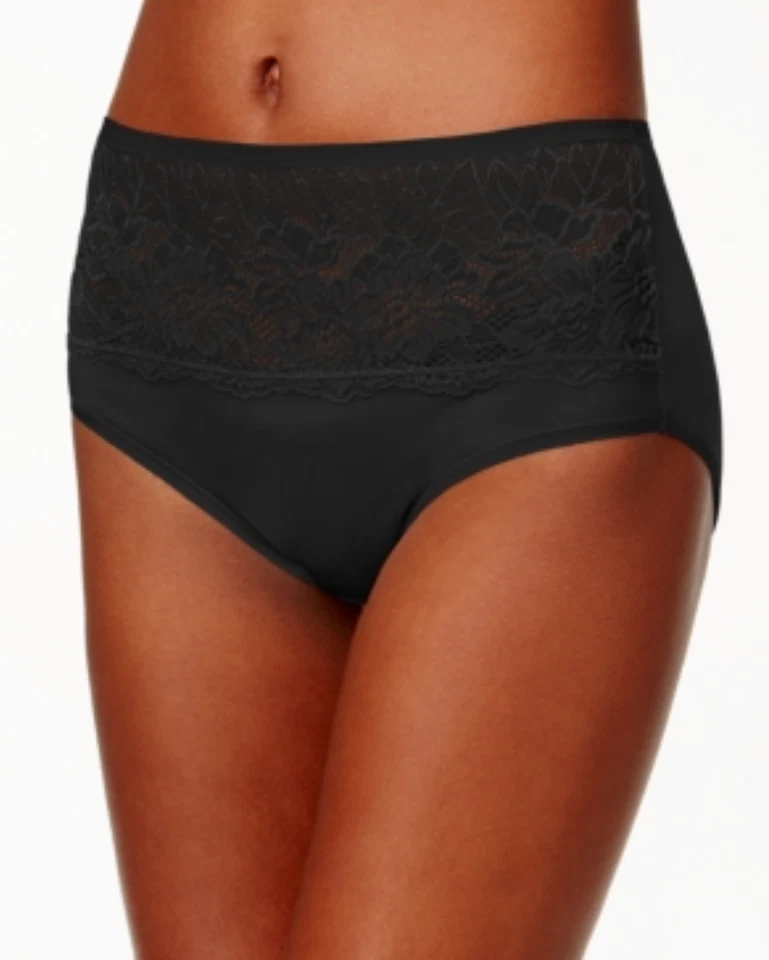 Bali Women Comfort Indulgence Satin Hipster Black Size XL - Image 1 of 1