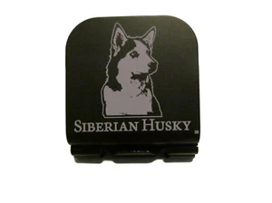  Siberian Husky Head Image Laser Etched Aluminum Hat Clip Brim-it - Picture 1 of 9