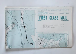 1968 8. März US tägliche Wetterkarte York Continental Airways Handelsministerium - Bild 1 von 5