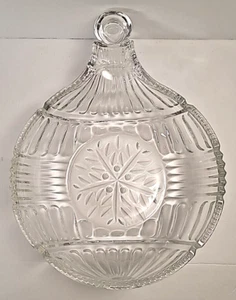 Vtg Fifth Avenue Crystal Christmas Ornament Shaped Snowflake Serving Bowl/ Dish - Picture 1 of 8