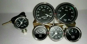 Smiths Replica 52mm-Kit- Temp-Oil Fuel Volt Gauge Speedo-Tachometer 85 mm Black - Picture 1 of 5