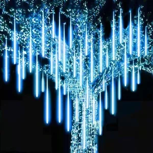 50cm LED Solar String Lights Meteor Shower Rain Tree Outdoor Christmas Party - Picture 1 of 22