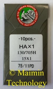 10 75/11 SHARP ORGAN TITANIUM FLAT SHANK 15X1 HAX1 HOME SEWING MACHINE NEEDLES - Picture 1 of 2